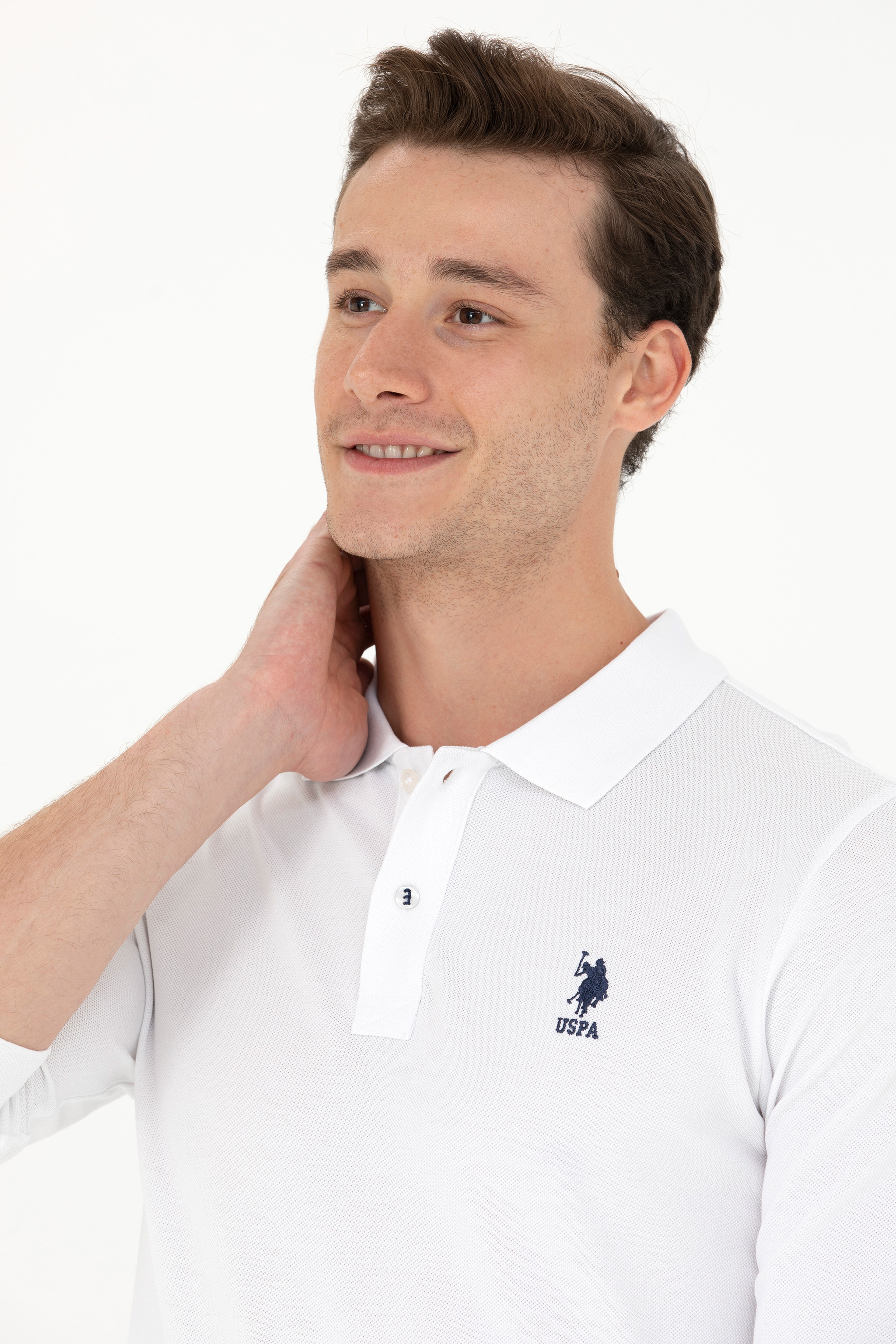 Erkek Beyaz Basic Sweatshirt - Image 2