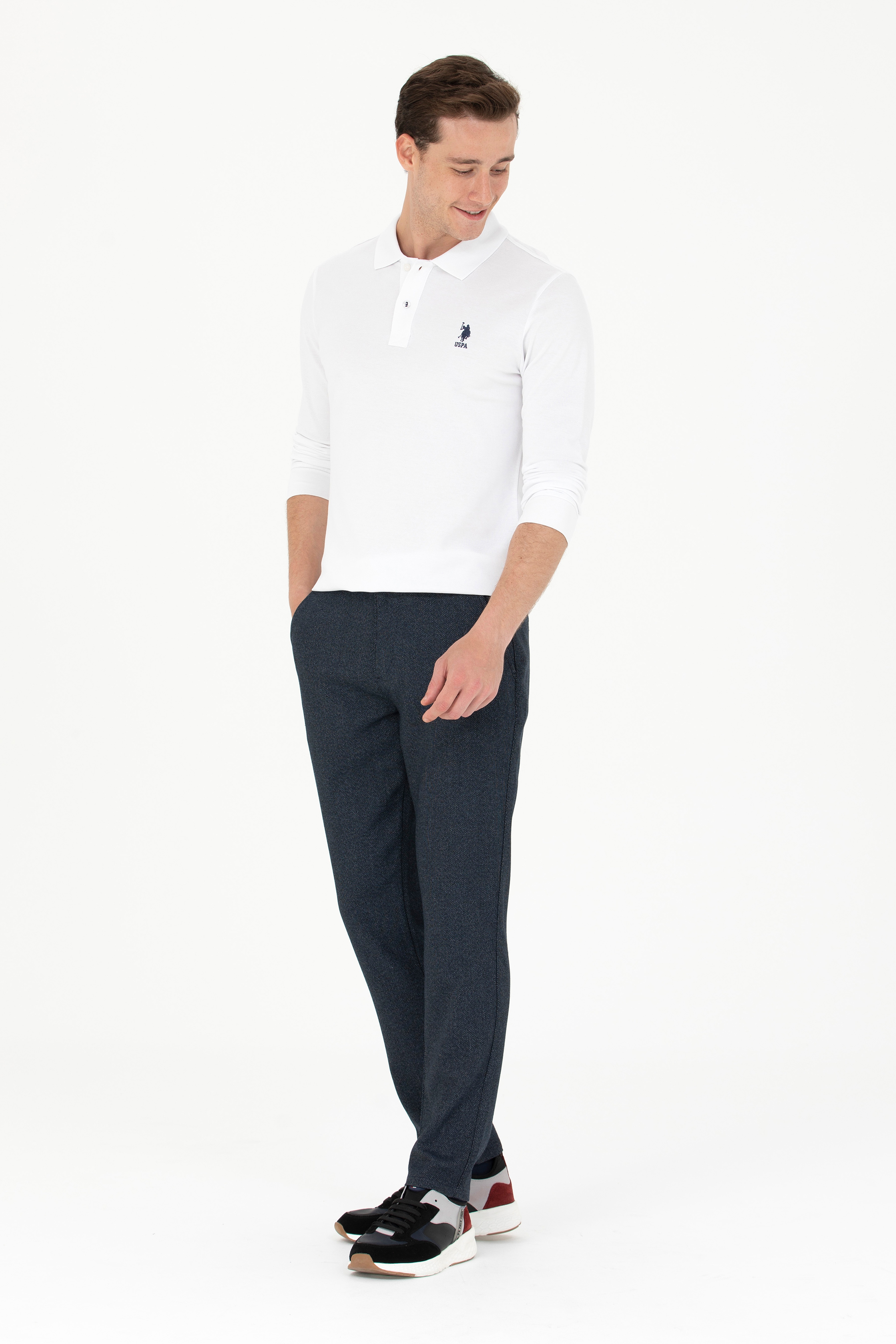 Erkek Beyaz Basic Sweatshirt