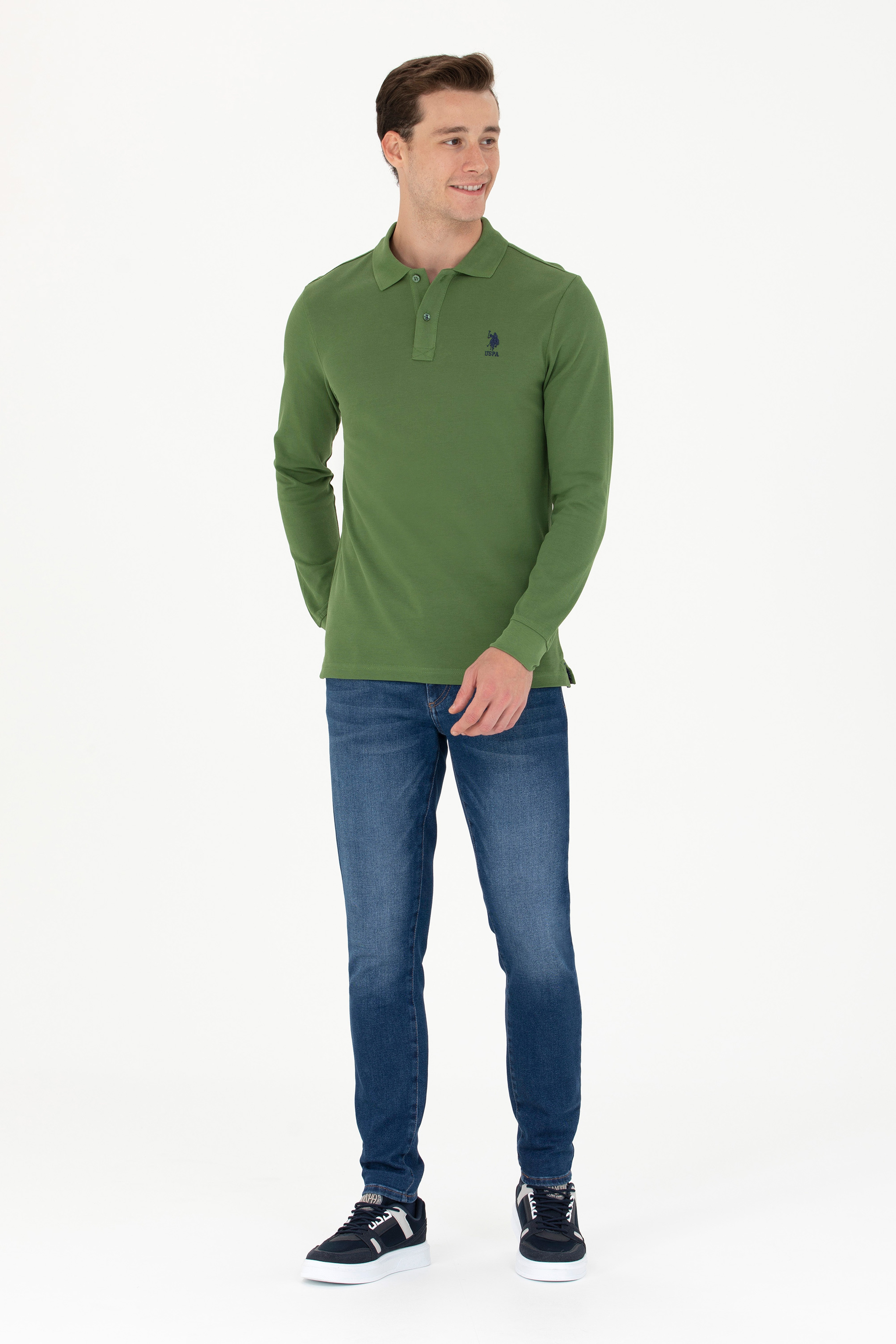 Erkek Yeşil Basic Sweatshirt - Image 4