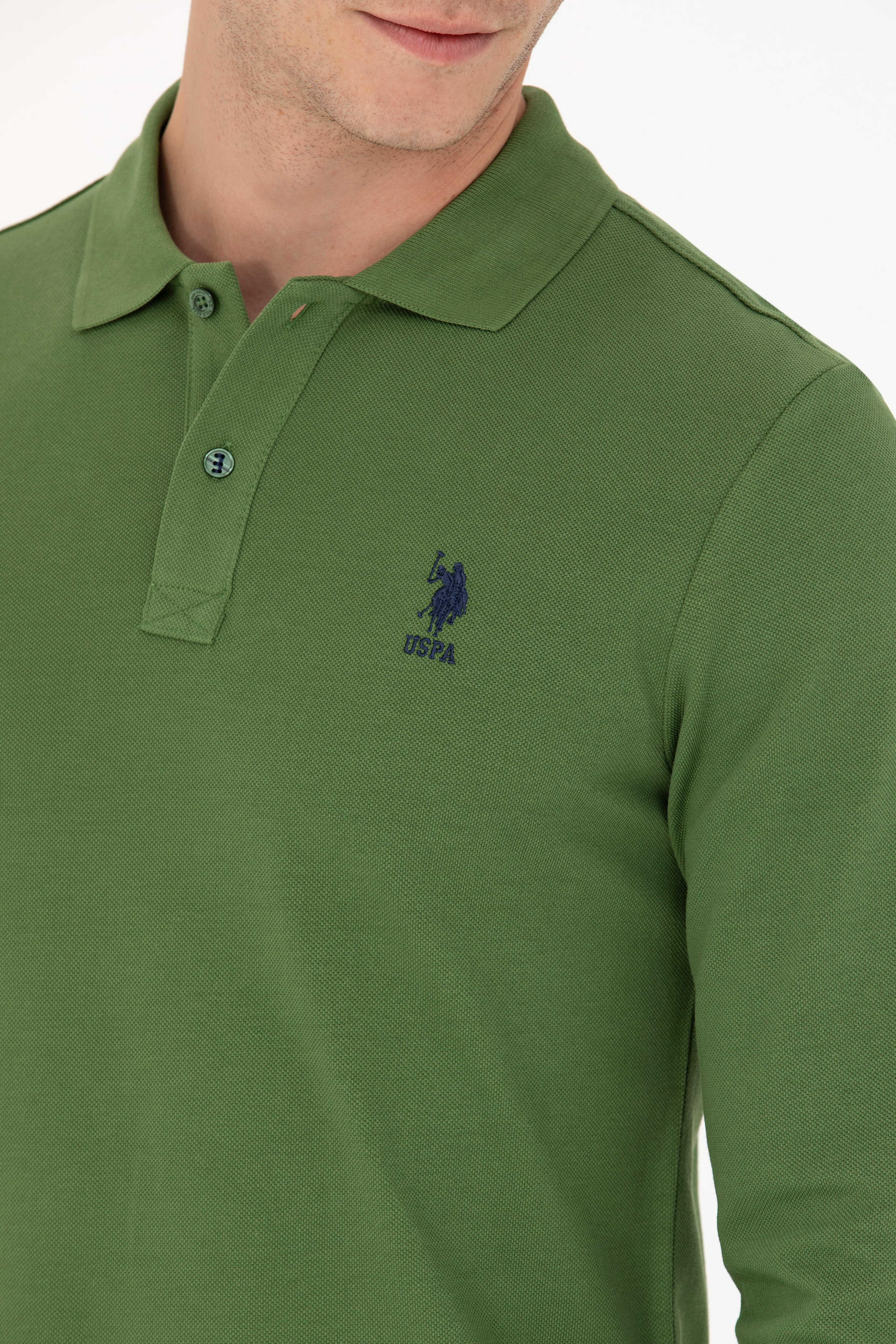 Erkek Yeşil Basic Sweatshirt - Image 7