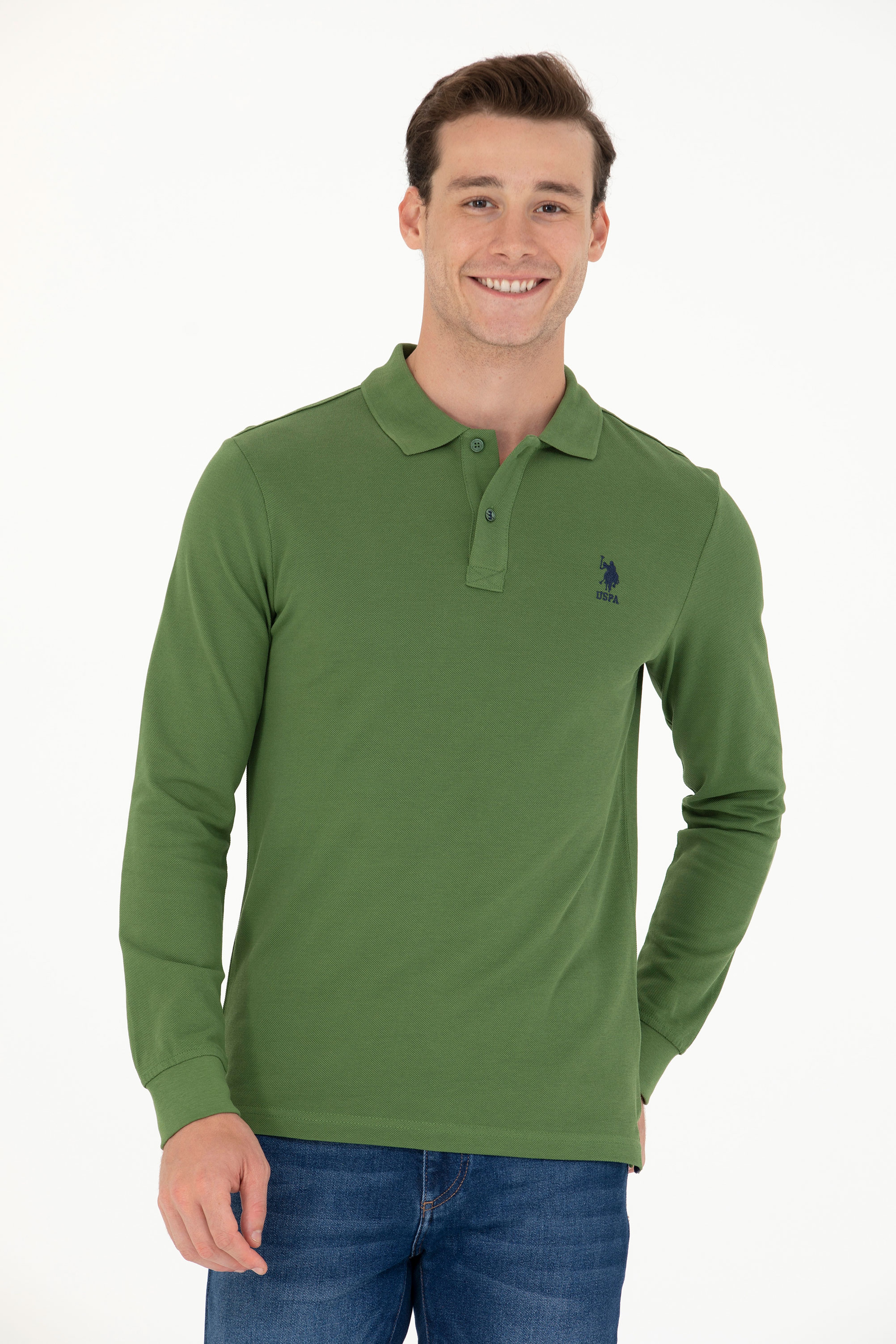 Erkek Yeşil Basic Sweatshirt - Image 1