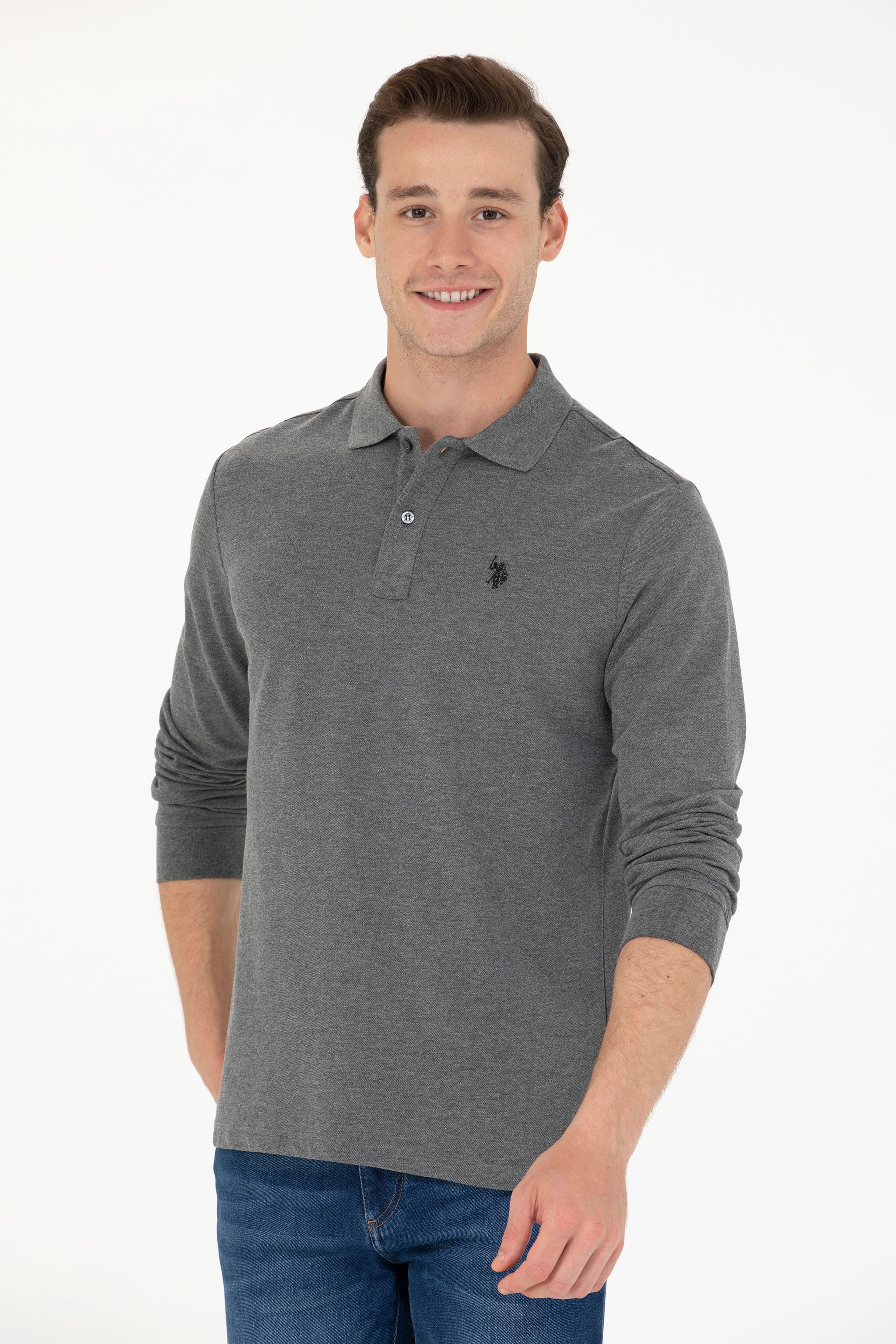 Erkek Antrasit Melanj Basic Sweatshirt