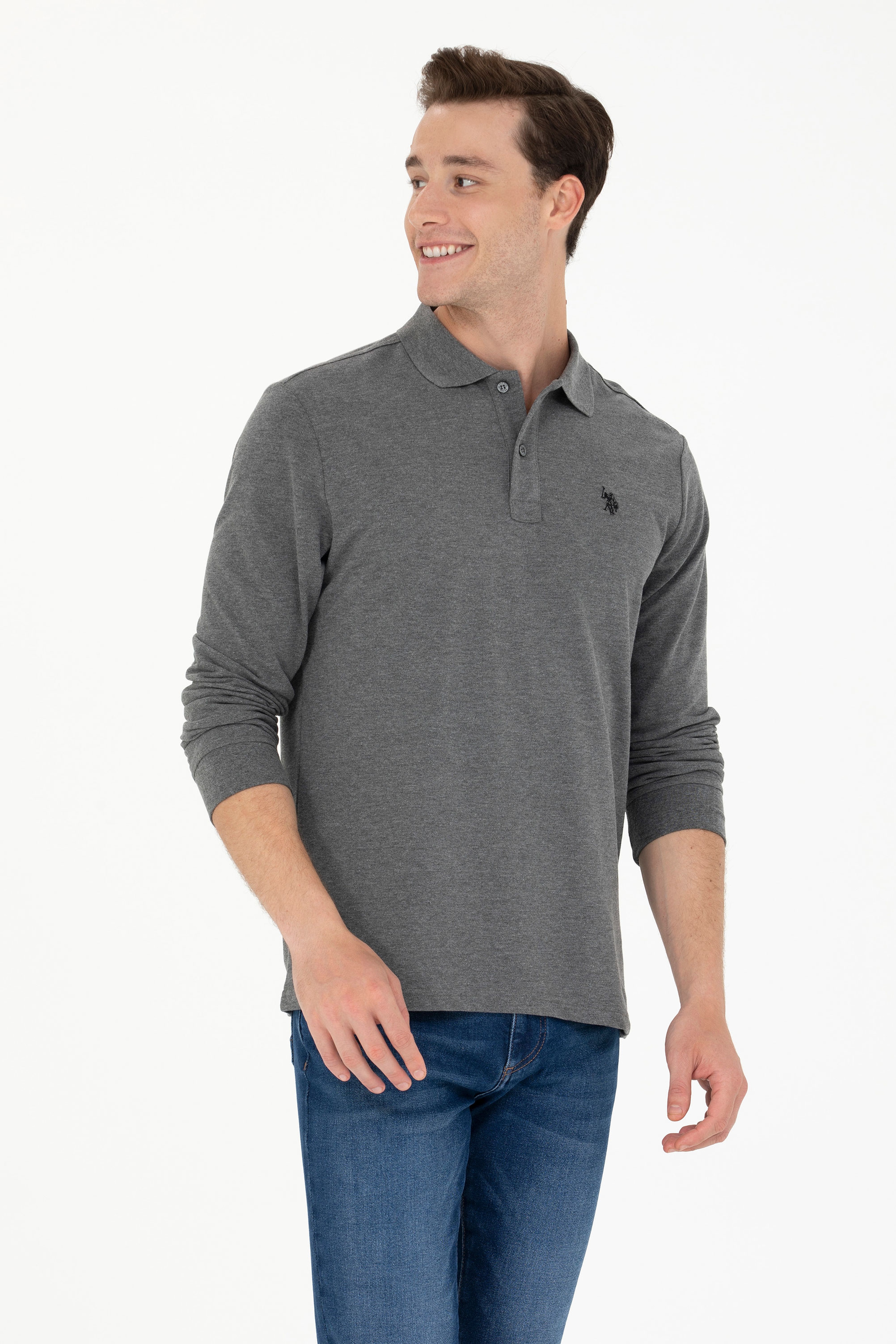 Erkek Antrasit Melanj Basic Sweatshirt - Image 1