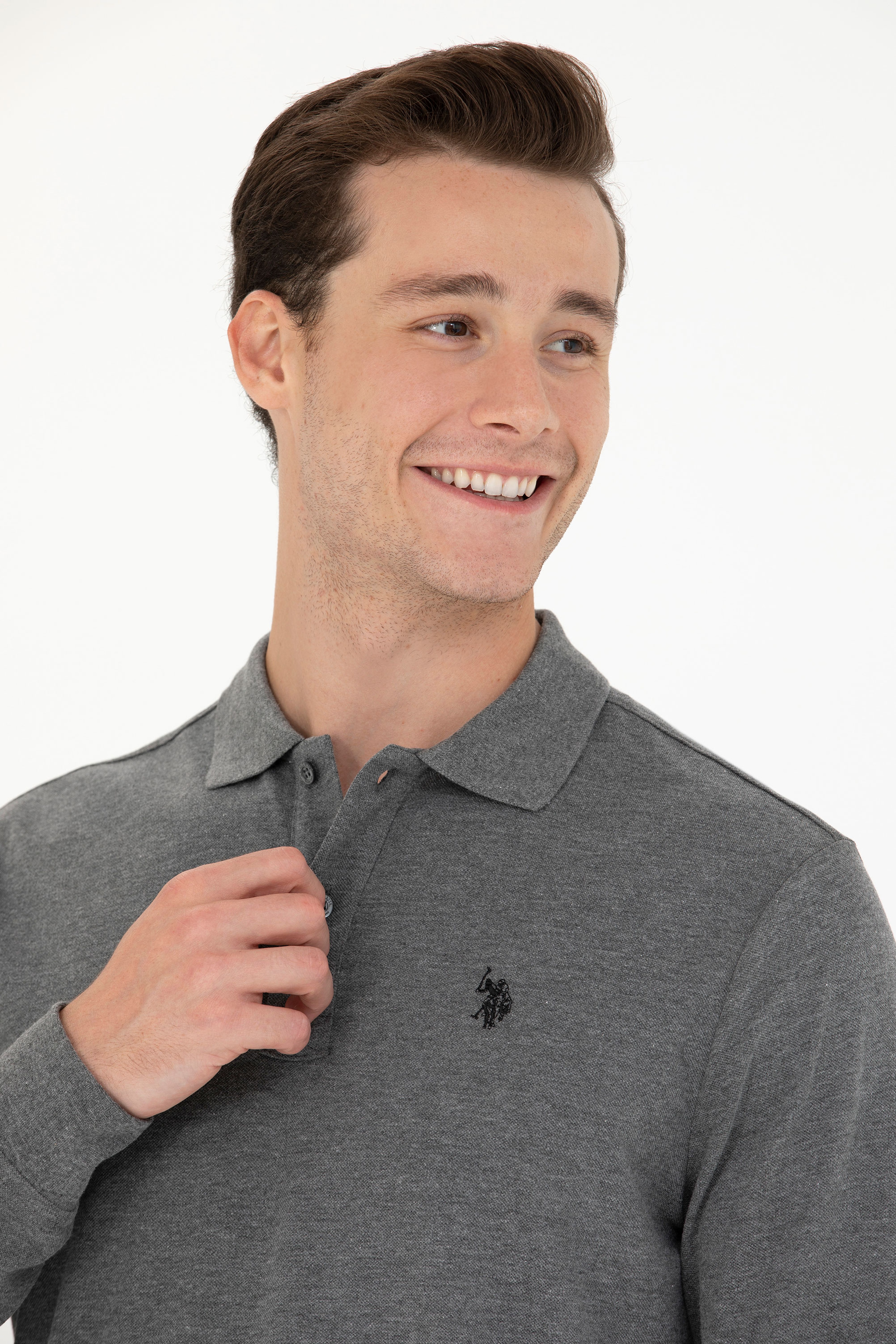 Erkek Antrasit Melanj Basic Sweatshirt - Image 2