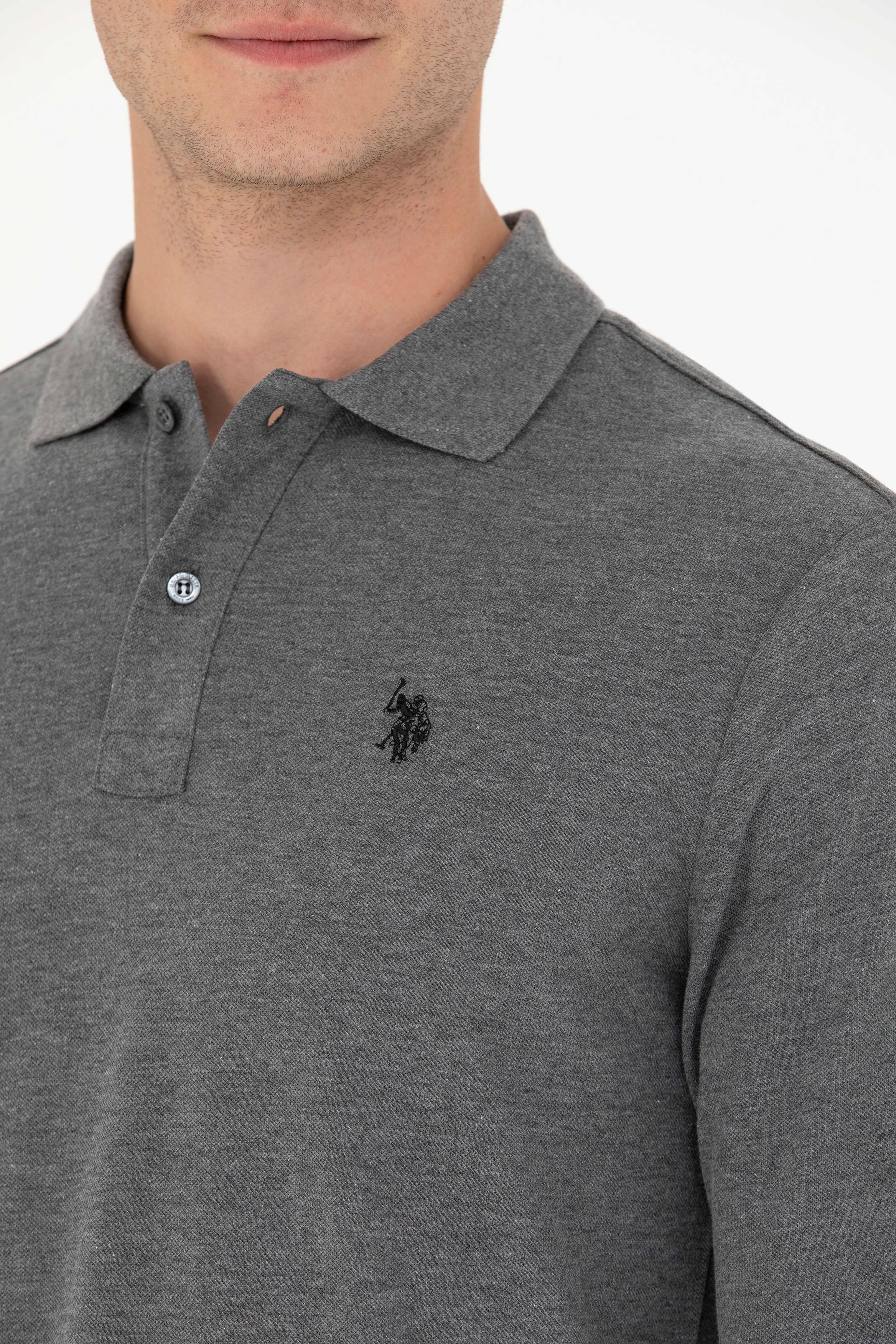 Erkek Antrasit Melanj Basic Sweatshirt - Image 7