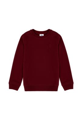 Çocuk Bordo Basic Bisiklet Yaka Sweatshirt - 50269417078