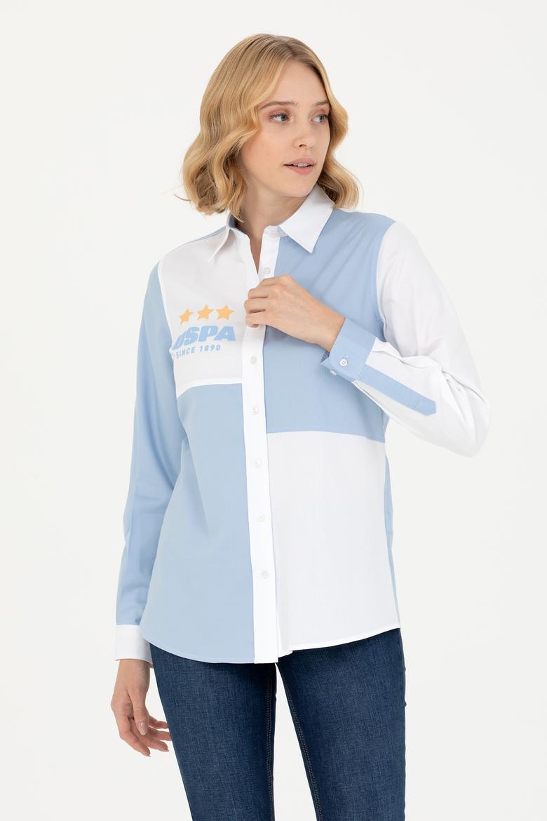 Kadın Mavi Uzun Kollu Gömlek - 50272276003