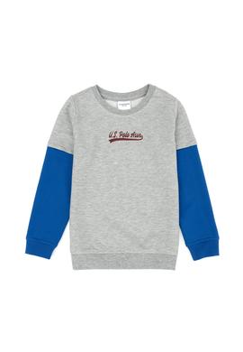 Erkek Çocuk Gri Melanj Bisiklet Yaka Sweatshirt - 50274423031