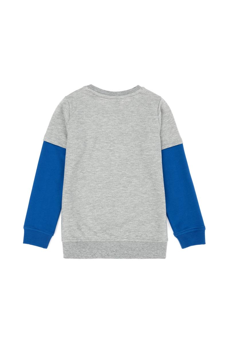 Erkek Çocuk Gri Melanj Bisiklet Yaka Sweatshirt