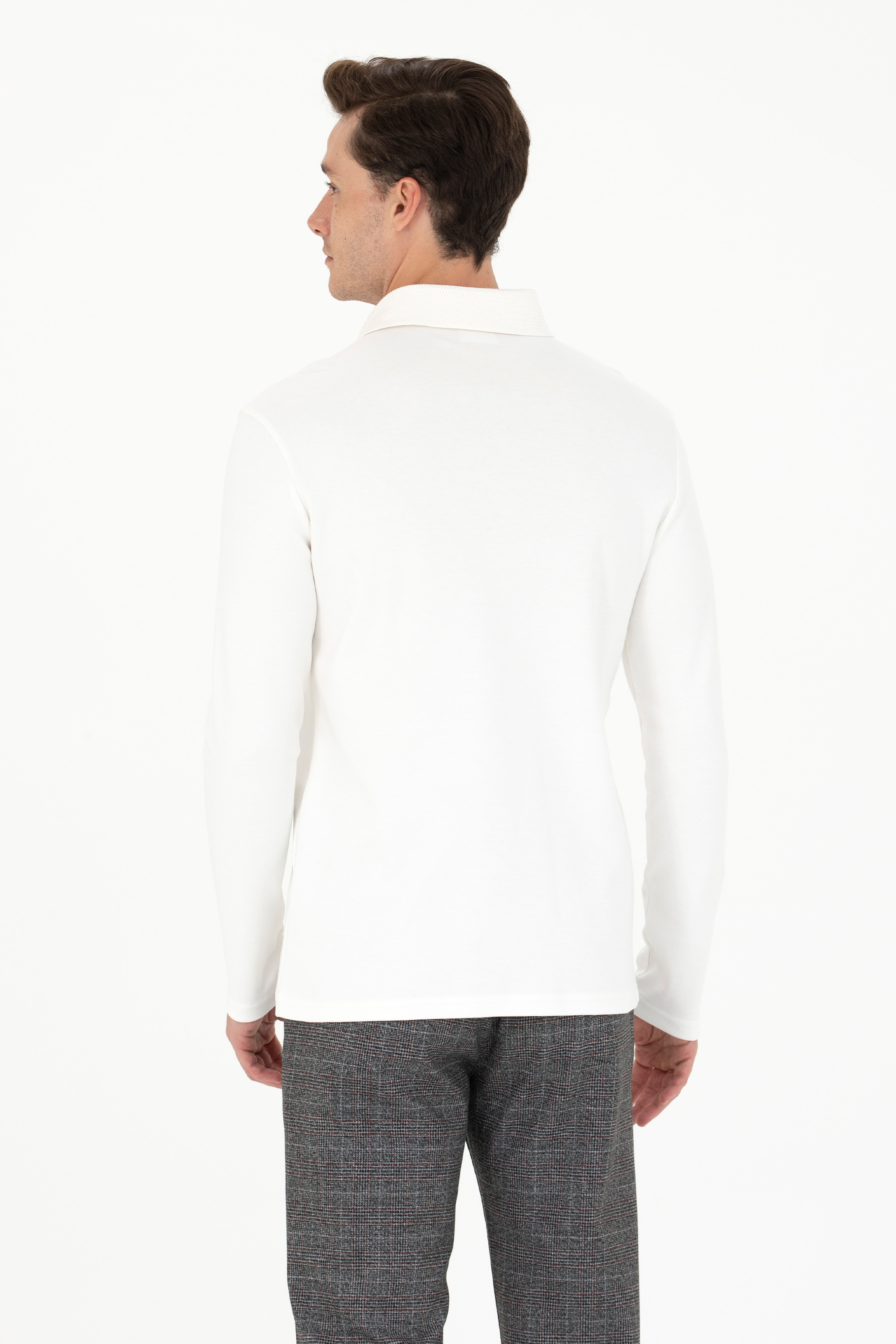 Erkek Ekru Sweatshirt - Image 5