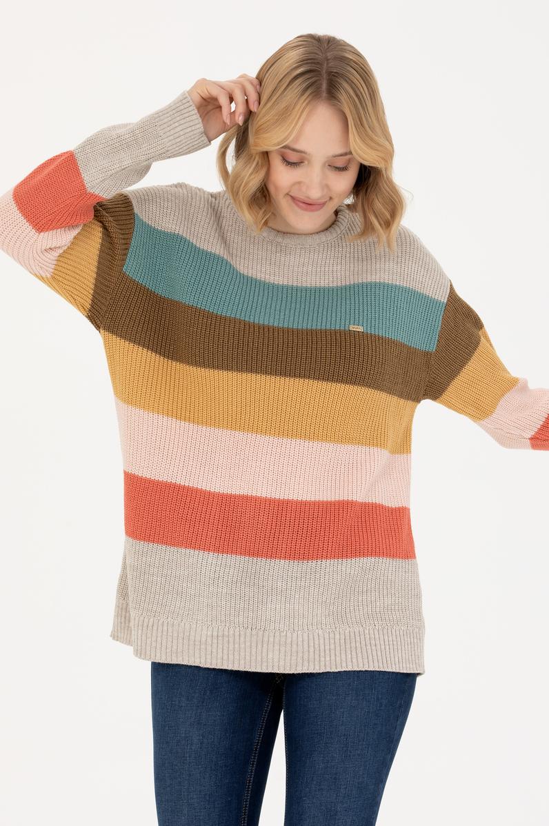 Kadın Taş Bisiklet Yaka Kazak