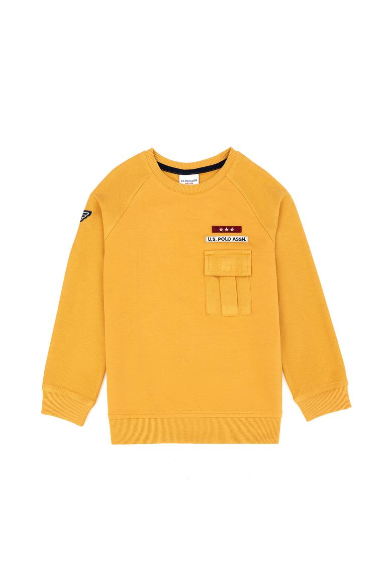 Çocuk Hardal Bisiklet Yaka Sweatshirt