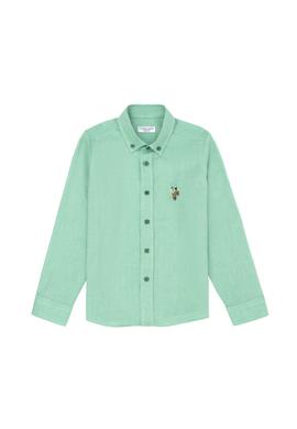Erkek Çocuk Yeşil Uzun Kollu Basic Gömlek - 50263107128
