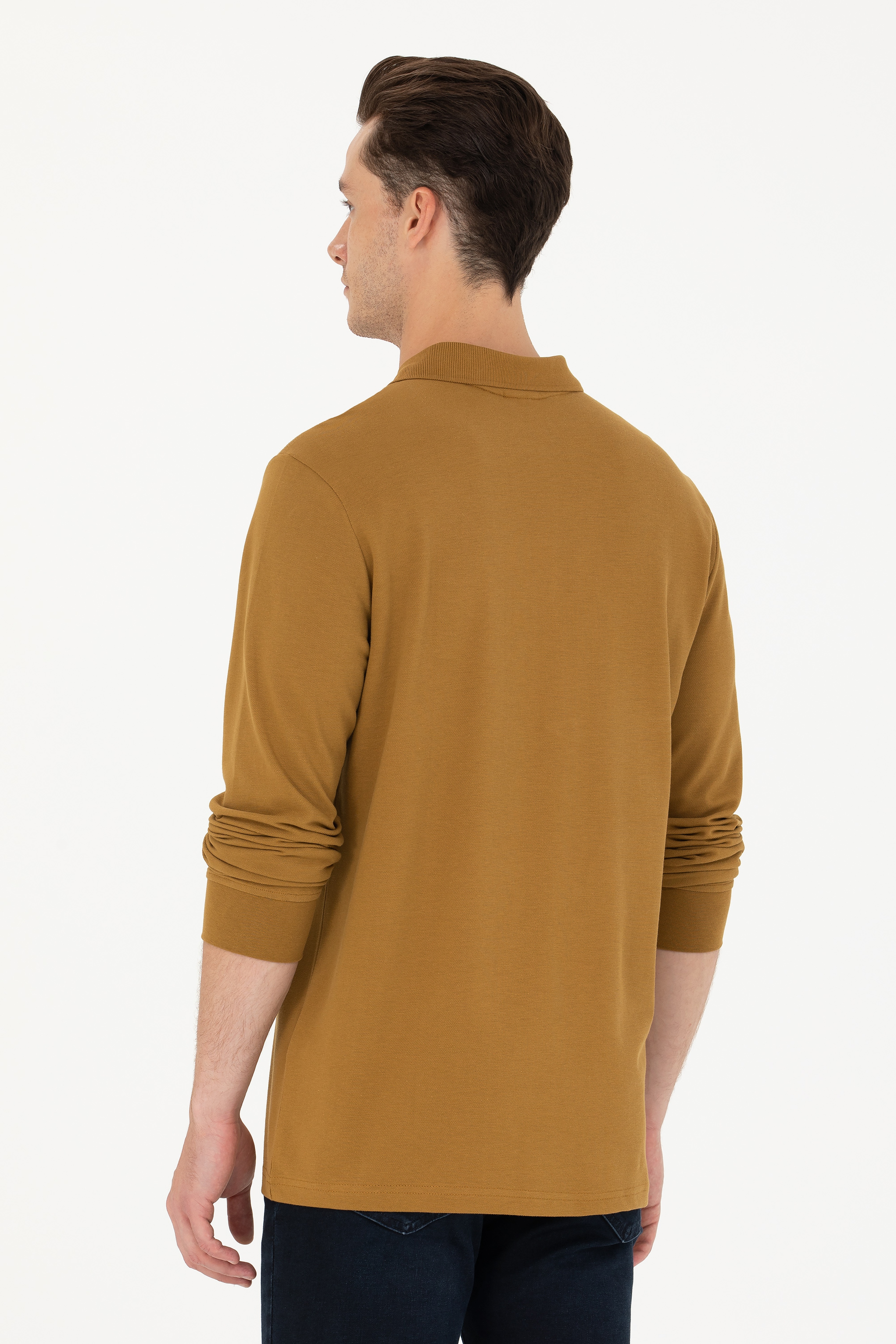 Erkek Açık Haki Basic Sweatshirt - Image 5