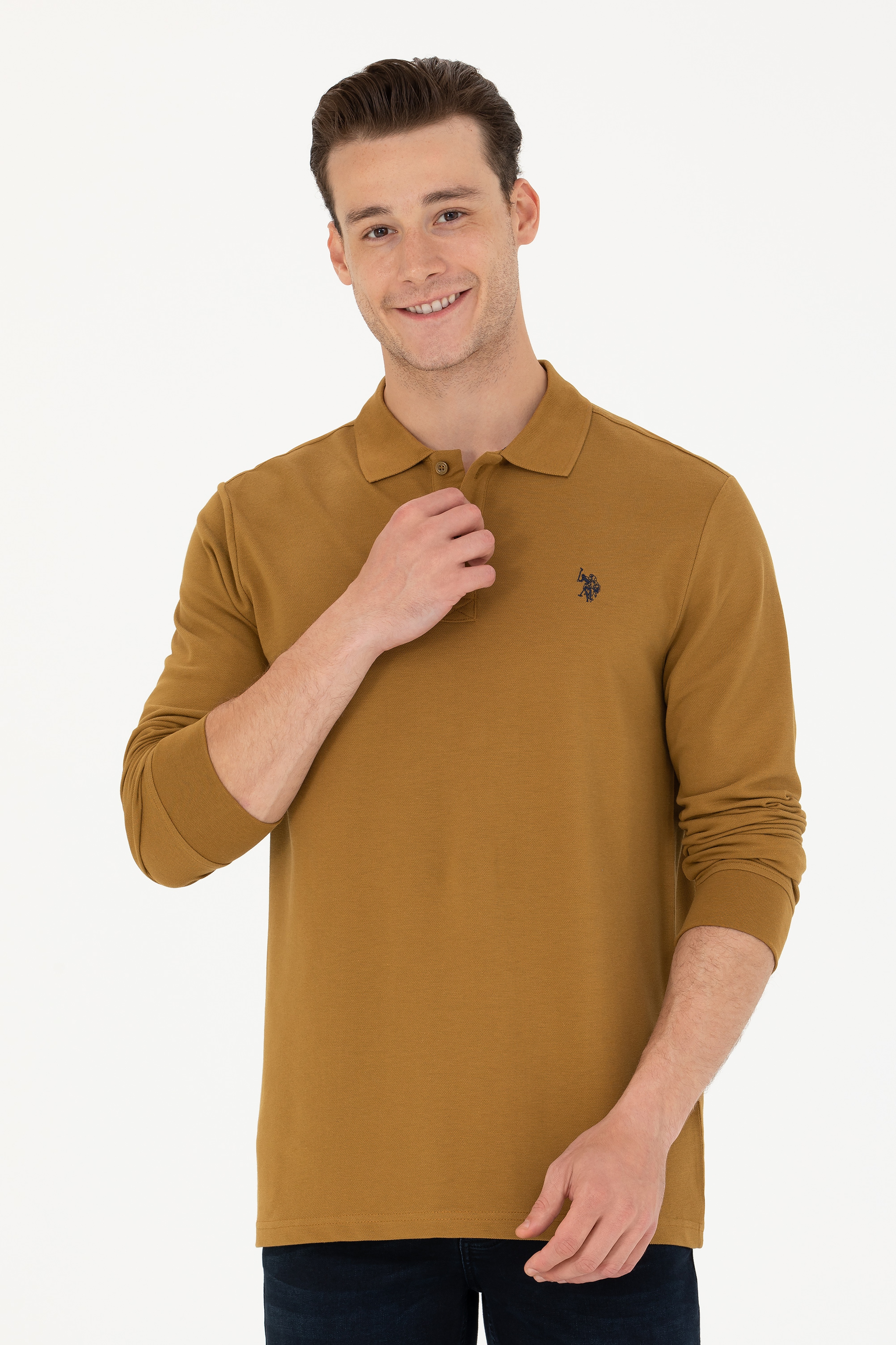Erkek Açık Haki Basic Sweatshirt - Image 3