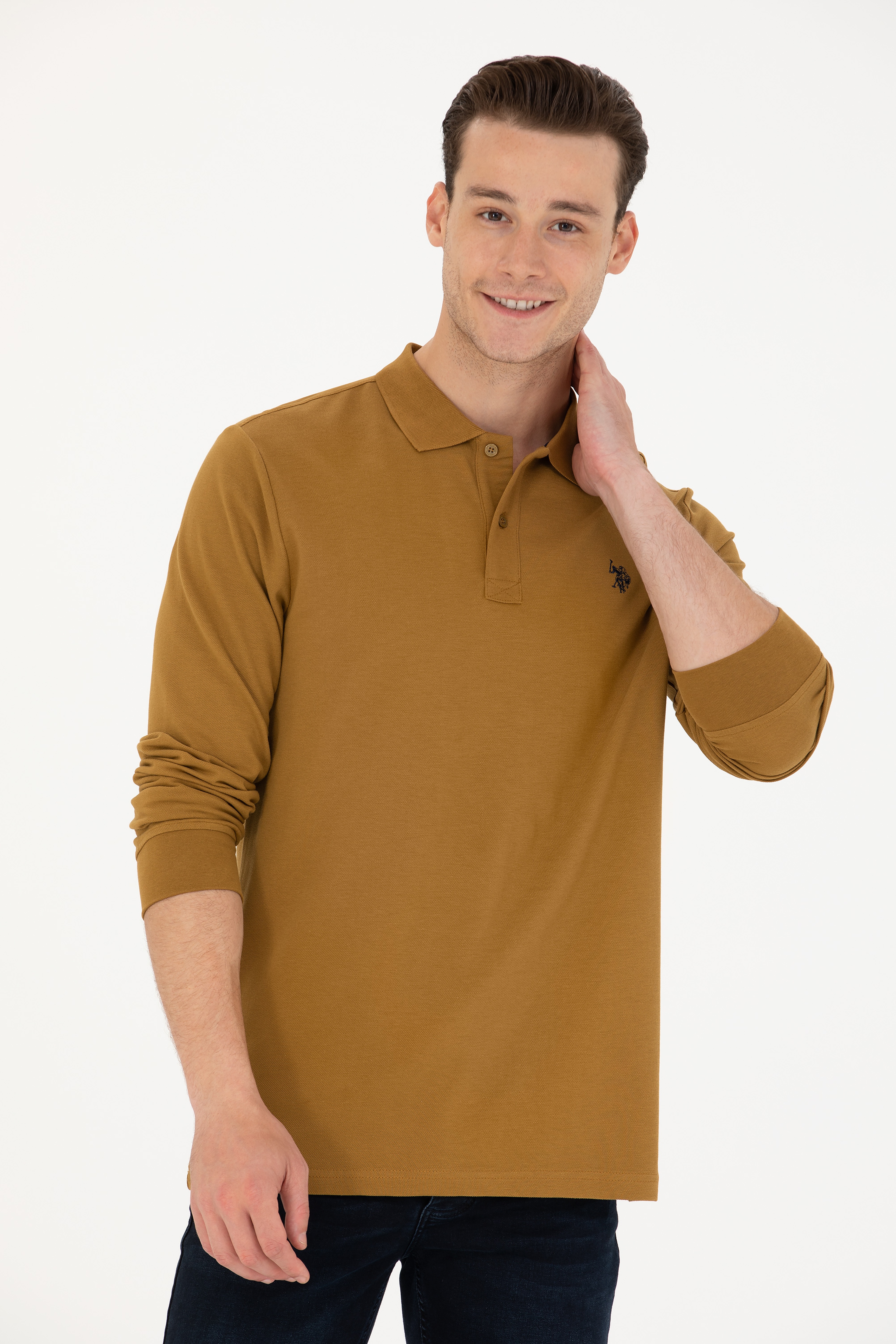 Erkek Açık Haki Basic Sweatshirt