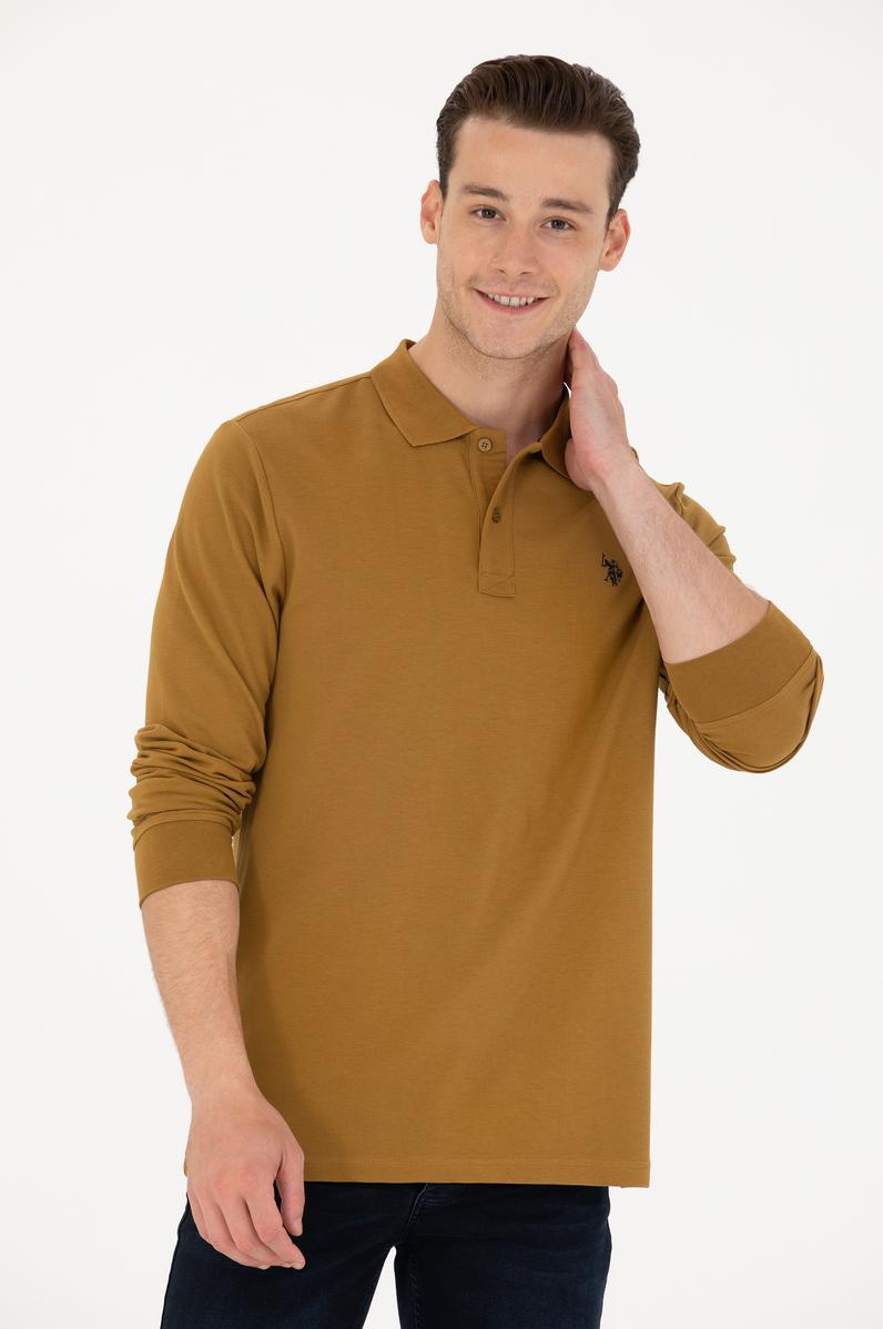 Erkek Açık Haki Basic Sweatshirt