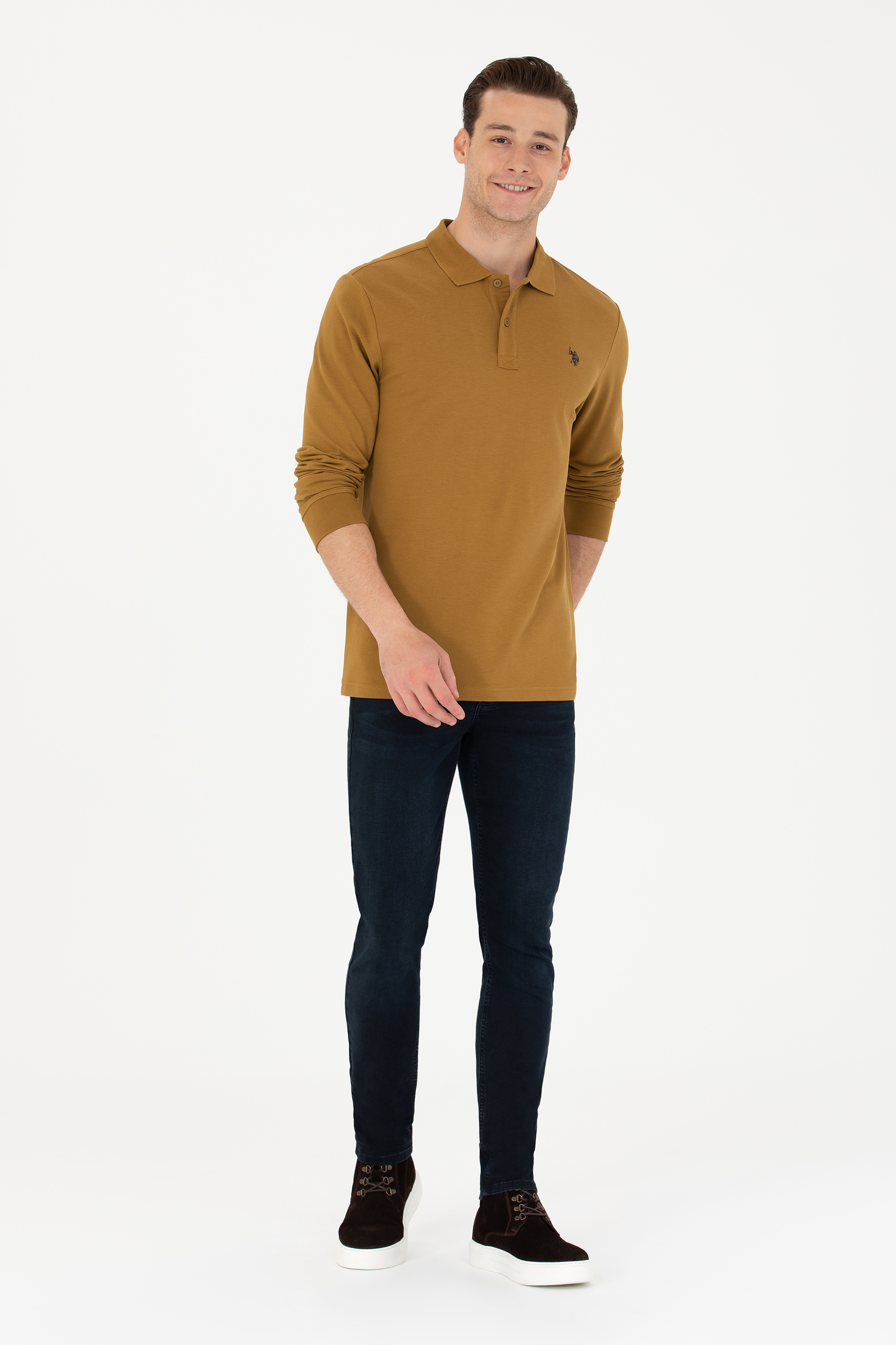 Erkek Açık Haki Basic Sweatshirt