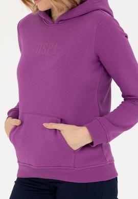 Kadın Violet Kapüşonlu Basic Sweatshirt - 50271557123