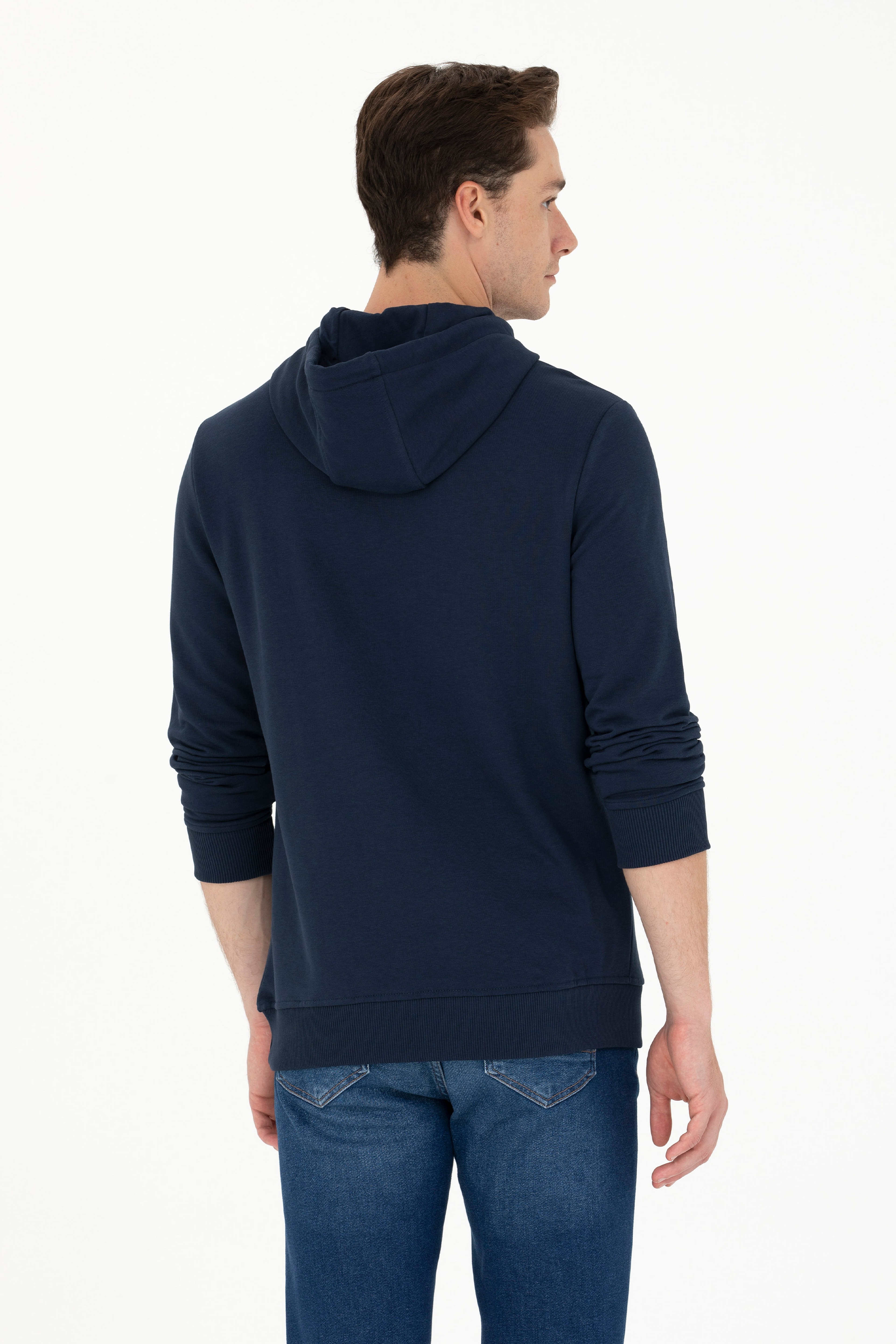 Erkek Lacivert Basic Sweatshirt - Image 5