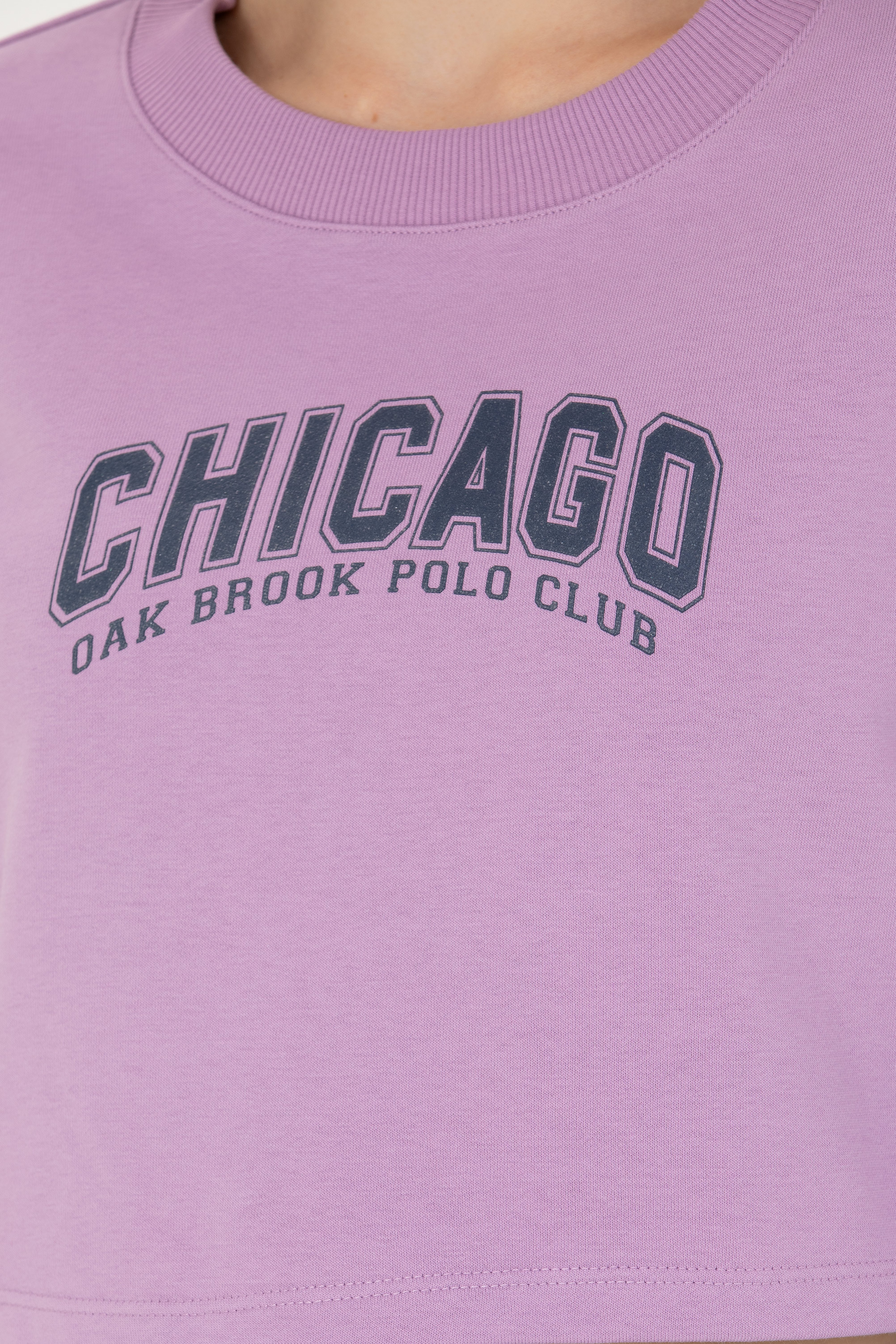 Kadın Lila Bisiklet Yaka Sweatshirt - Image 7