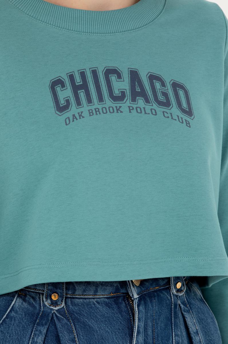 Kadın Mint Bisiklet Yaka Sweatshirt