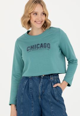 Kadın Mint Bisiklet Yaka Sweatshirt - 50271650030