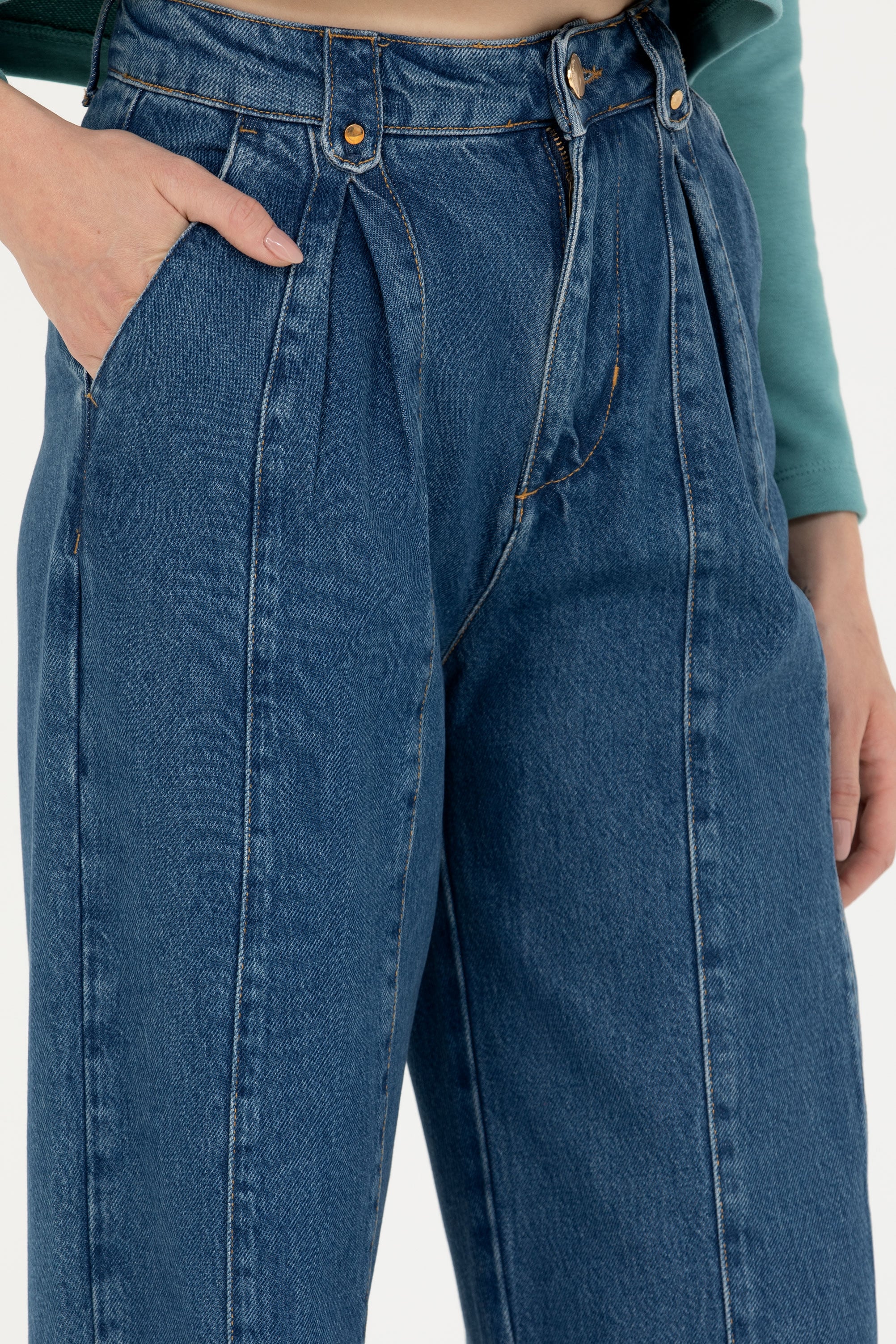 Kadın Mavi Jean Pantolon - Image 5