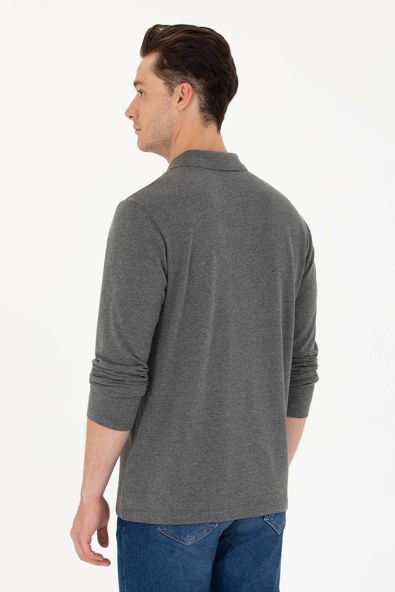 Erkek Antrasit Melanj Basic Sweatshirt - 50276314061