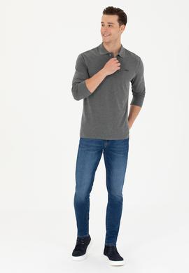 Erkek Antrasit Melanj Basic Sweatshirt - 50276314061