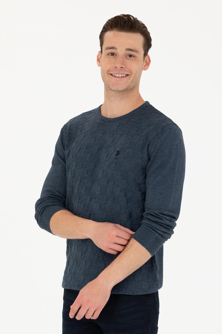 Erkek Lacivert Bisiklet Yaka Kazak - 50269001046