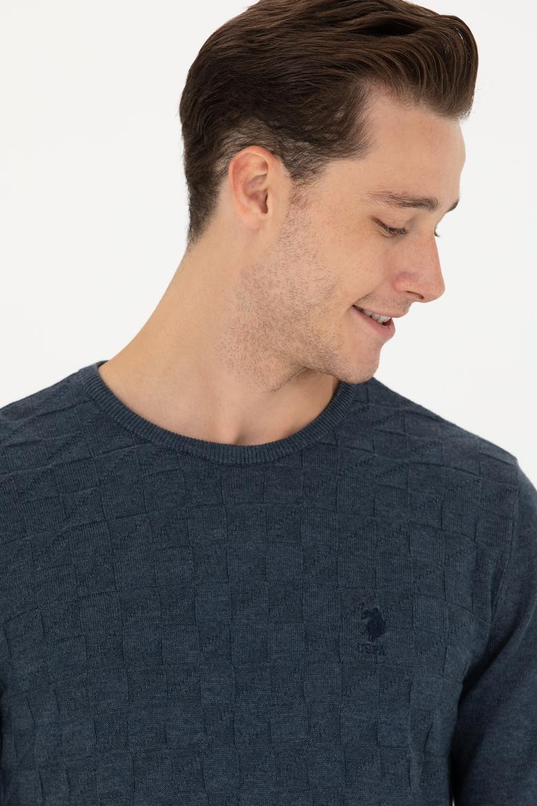 Erkek Lacivert Bisiklet Yaka Kazak - 50269001046