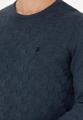 Erkek Lacivert Bisiklet Yaka Kazak - 50269001046