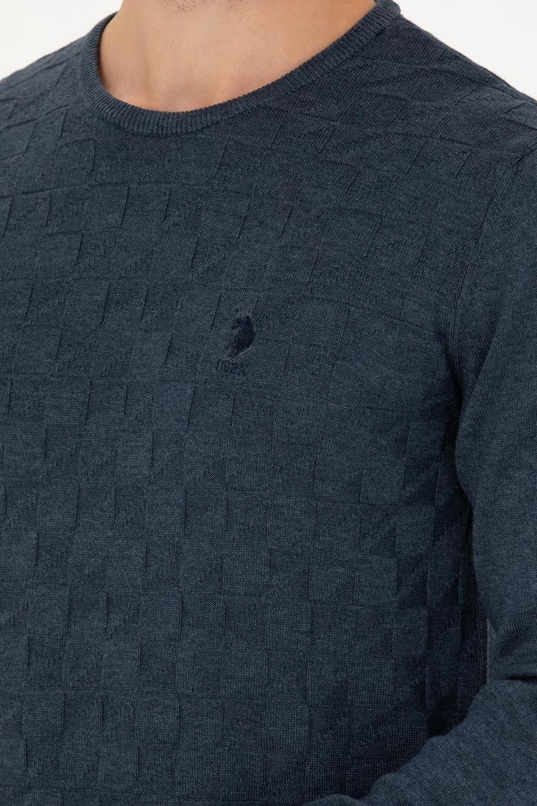 Erkek Lacivert Bisiklet Yaka Kazak - 50269001046