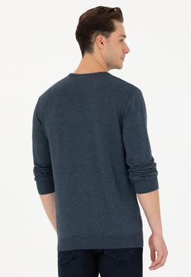 Erkek Lacivert Bisiklet Yaka Kazak - 50269001046