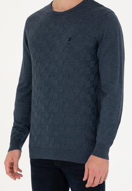 Erkek Lacivert Bisiklet Yaka Kazak - 50269001046