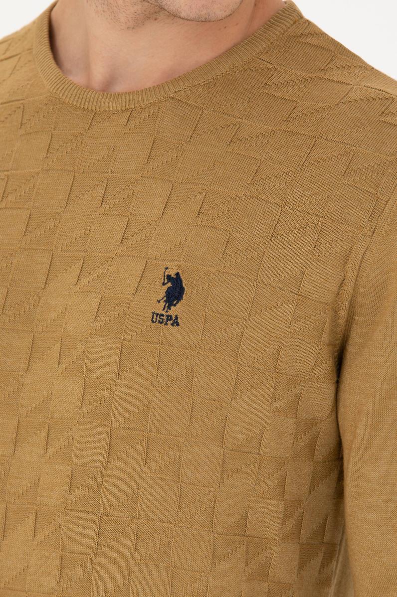 Erkek Açık Haki Basic Kazak