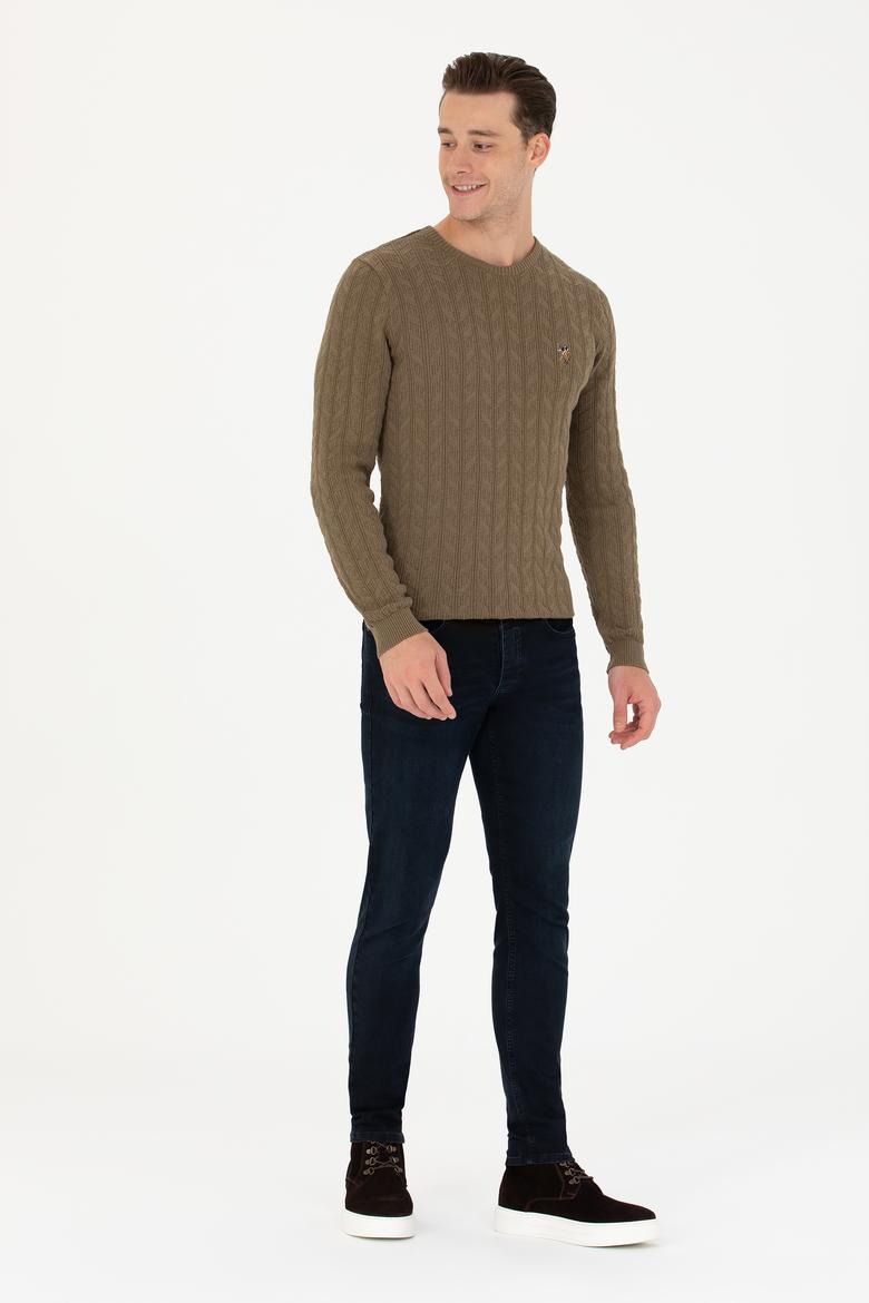 Erkek Haki Melanj Basic Kazak - 50268940078