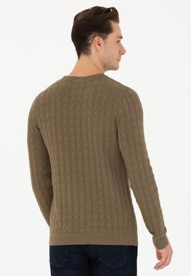 Erkek Haki Melanj Basic Kazak - 50268940078