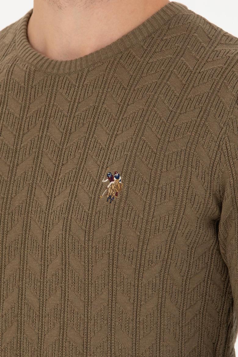 Erkek Haki Melanj Basic Kazak - 50268940078