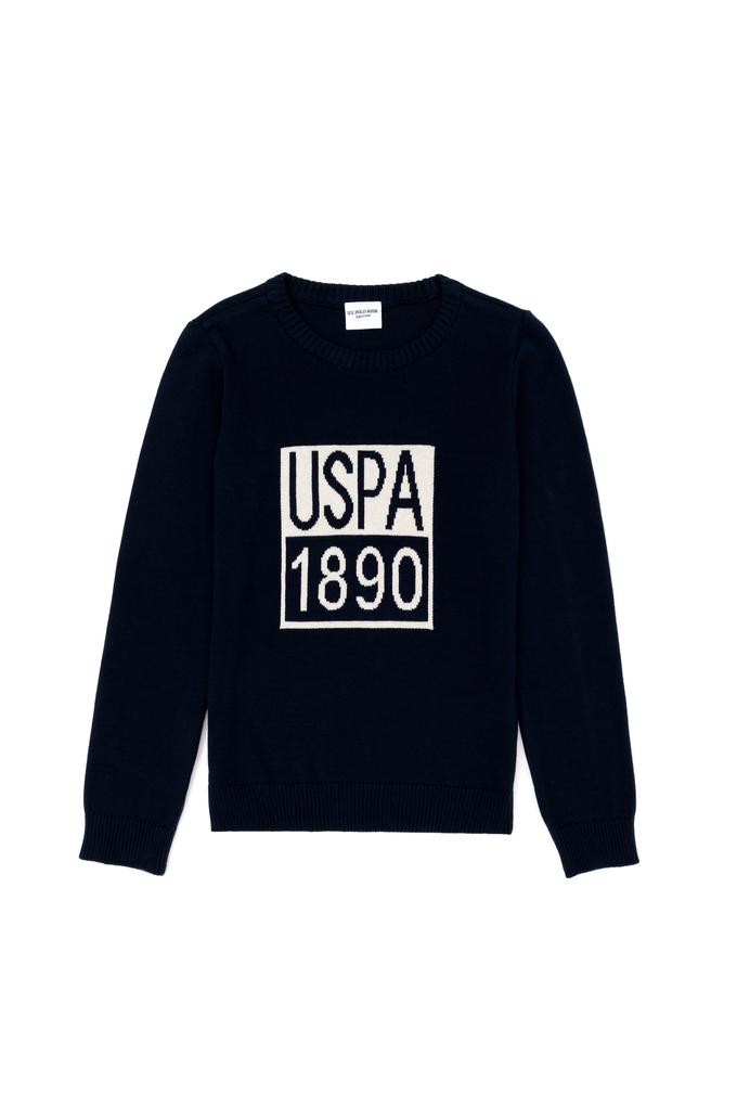 Erkek Çocuk Lacivert Bisiklet Yaka Kazak