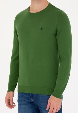 Erkek Yeşil Basic Kazak - 50275848052