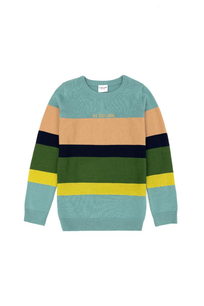 Erkek Çocuk Mint Bisiklet Yaka Kazak