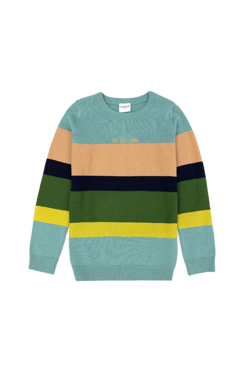 Erkek Çocuk Mint Bisiklet Yaka Kazak