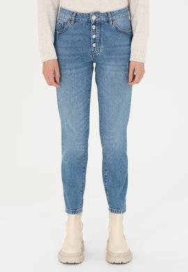 Kadın Mavi Jean Pantolon - 50272298015