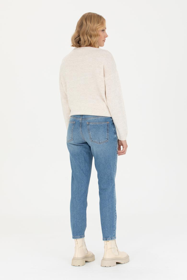 Kadın Mavi Jean Pantolon - 50272298015