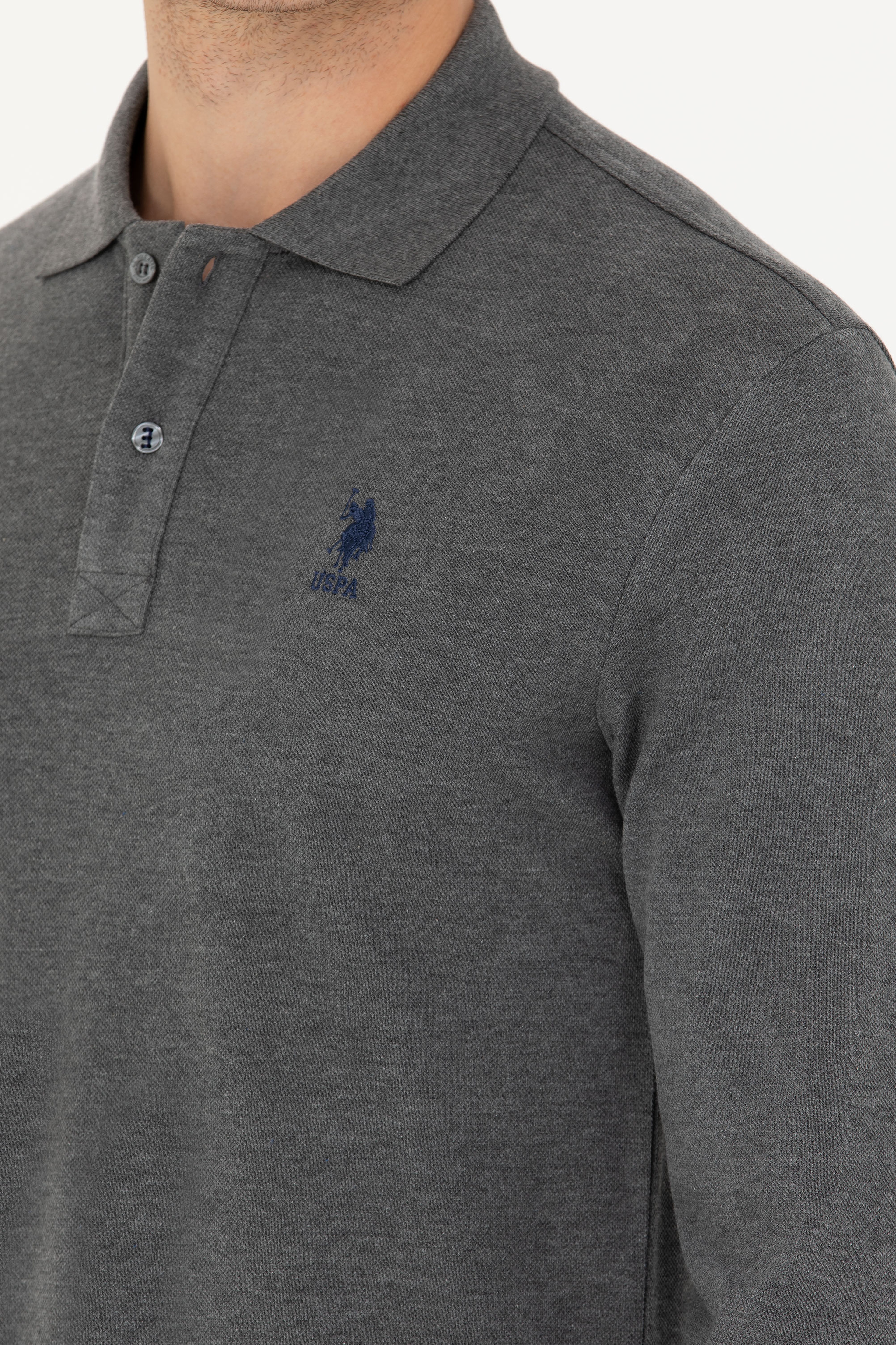 Erkek Antrasit Melanj Basic Sweatshirt - Image 7