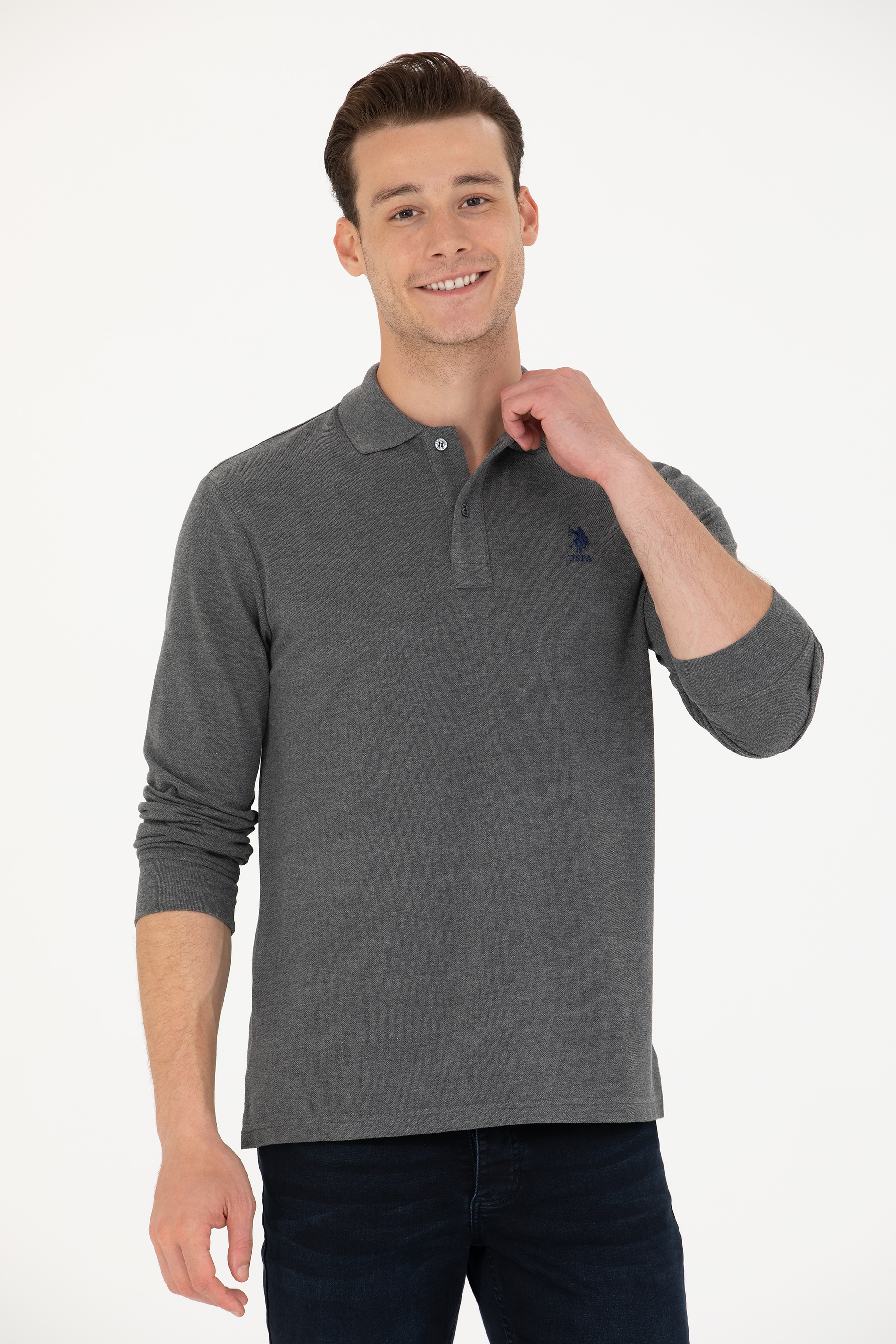 Erkek Antrasit Melanj Basic Sweatshirt - Image 1