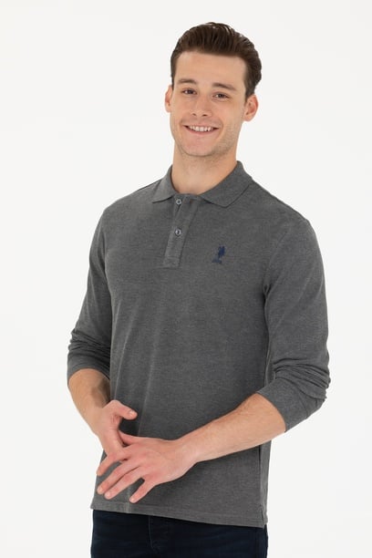 Erkek Antrasit Melanj Basic Sweatshirt
