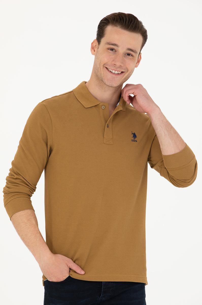 Erkek Açık Haki Basic Sweatshirt